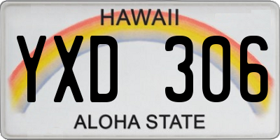HI license plate YXD306