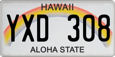 HI license plate YXD308