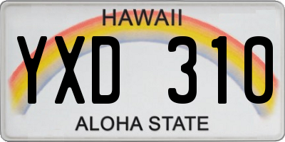 HI license plate YXD310