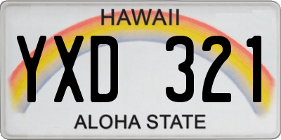 HI license plate YXD321