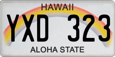 HI license plate YXD323