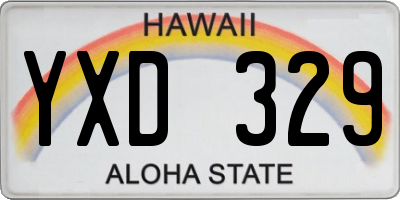 HI license plate YXD329