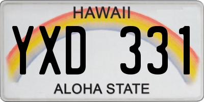 HI license plate YXD331