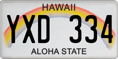 HI license plate YXD334