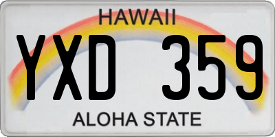 HI license plate YXD359