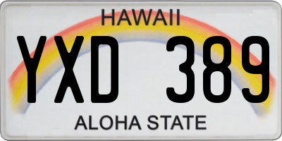 HI license plate YXD389