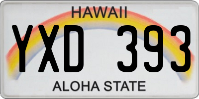 HI license plate YXD393