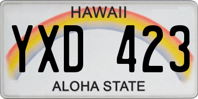 HI license plate YXD423