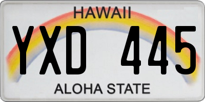 HI license plate YXD445