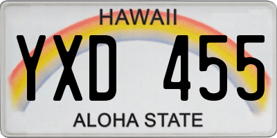 HI license plate YXD455