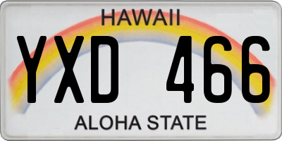 HI license plate YXD466