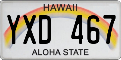 HI license plate YXD467