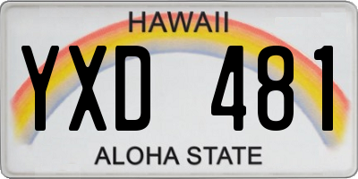 HI license plate YXD481