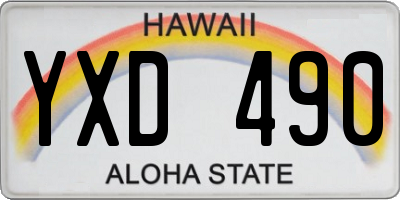HI license plate YXD490