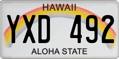 HI license plate YXD492
