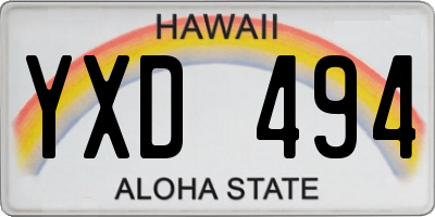 HI license plate YXD494