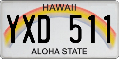 HI license plate YXD511