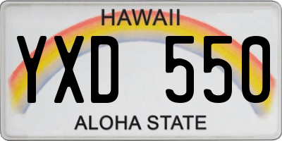 HI license plate YXD550
