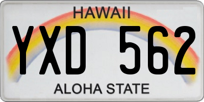 HI license plate YXD562