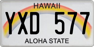 HI license plate YXD577