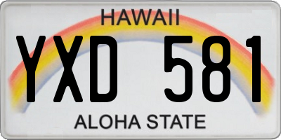 HI license plate YXD581
