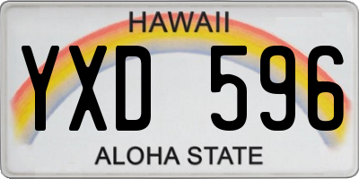 HI license plate YXD596