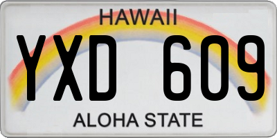 HI license plate YXD609