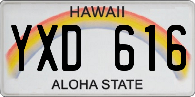 HI license plate YXD616
