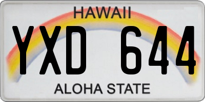 HI license plate YXD644