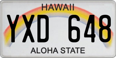 HI license plate YXD648