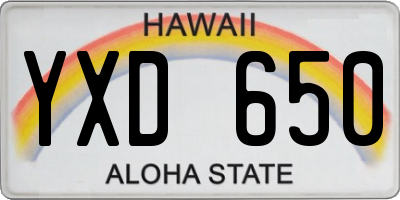 HI license plate YXD650