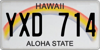 HI license plate YXD714