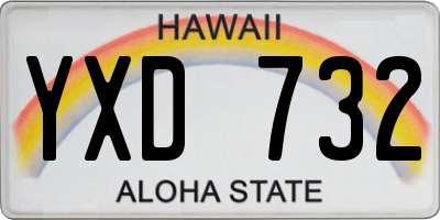 HI license plate YXD732