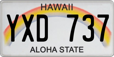 HI license plate YXD737