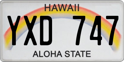 HI license plate YXD747