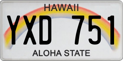 HI license plate YXD751