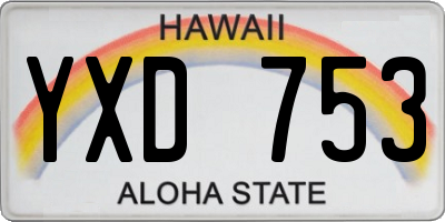 HI license plate YXD753