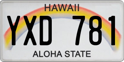 HI license plate YXD781