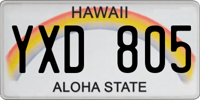 HI license plate YXD805