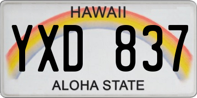 HI license plate YXD837