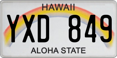 HI license plate YXD849