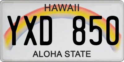 HI license plate YXD850
