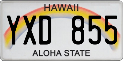 HI license plate YXD855
