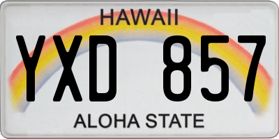 HI license plate YXD857