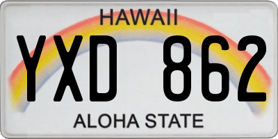 HI license plate YXD862
