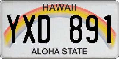 HI license plate YXD891
