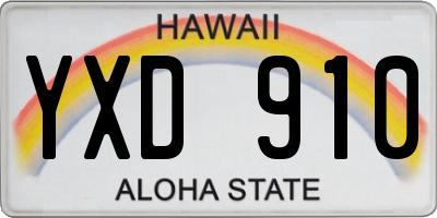 HI license plate YXD910