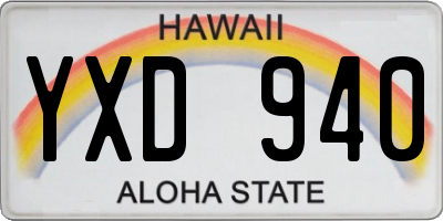 HI license plate YXD940