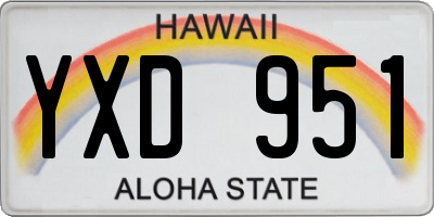 HI license plate YXD951