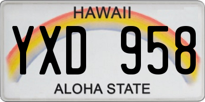 HI license plate YXD958